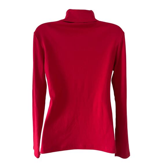 Tommy Hilfiger Red Turtleneck Top Size Small Long Sleeve NWT Basic Minimalist - Picture 2 of 8